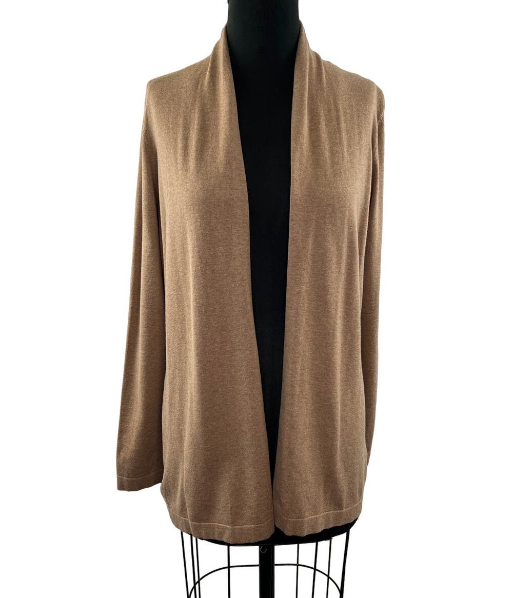 J. MCLAUGHLIN Tan Cotton Blend Long Sleeve Open Front Cardigan Size M Medium